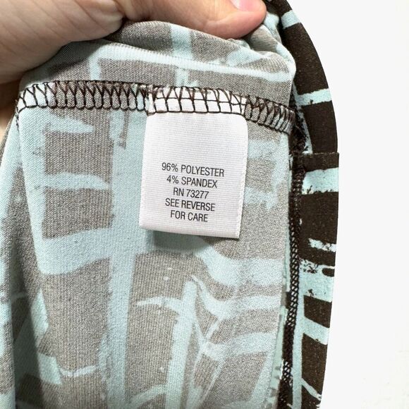 Apt. 9 Teal & Brown Career Blouse Top Short Sleeves Stretch Womens Plus sz 3X - Picture 4 of 6